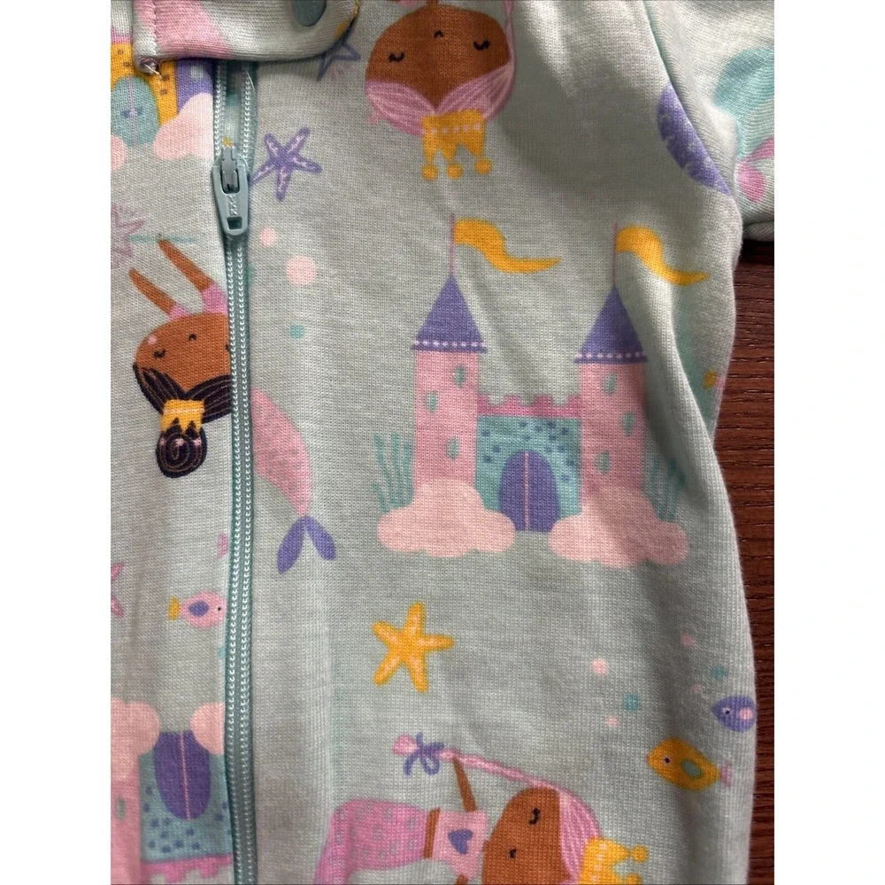The Children's Place Mermaid Snug‎ Fit Cotton 1 Piece Pajamas 0-3 Mos NWT 2-Pk